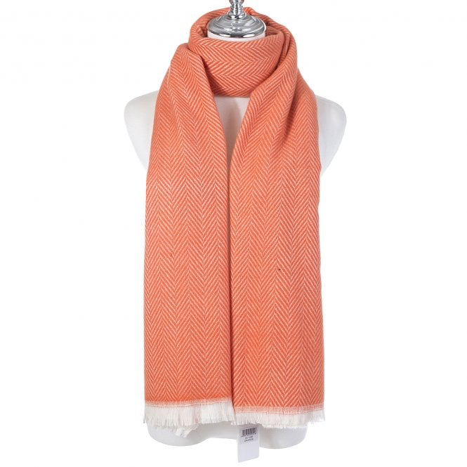 Orange Herringbone Scarf