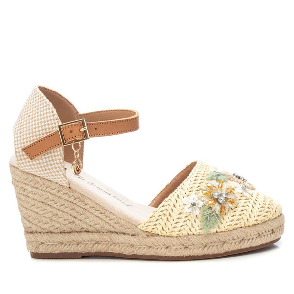 Beige & Tan Embellished XTI Espadrille Wedges