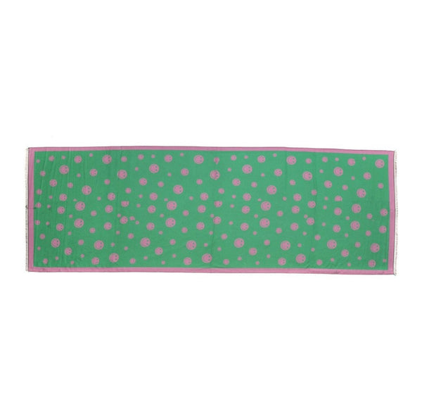 Green & Pink Happy Scarf