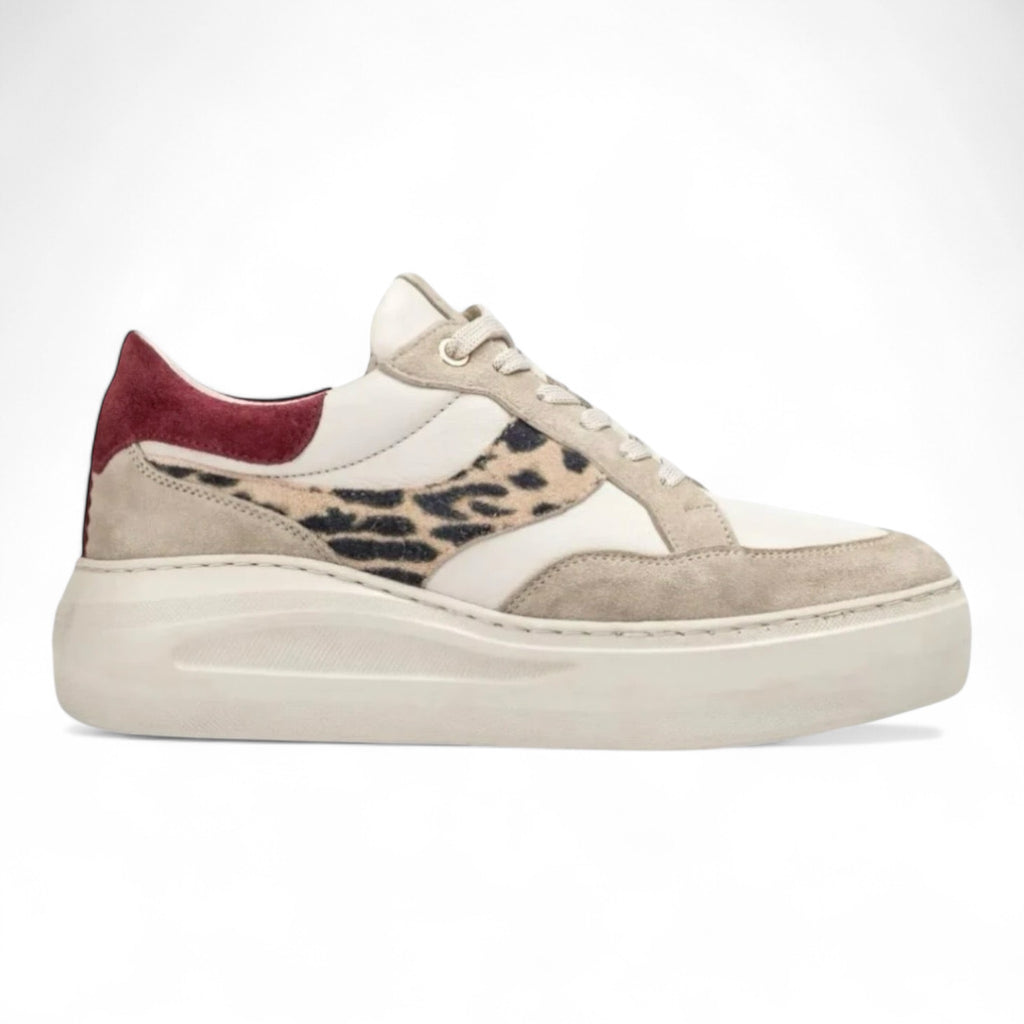 Unisa Five Cream & Ivory Leather Trainers