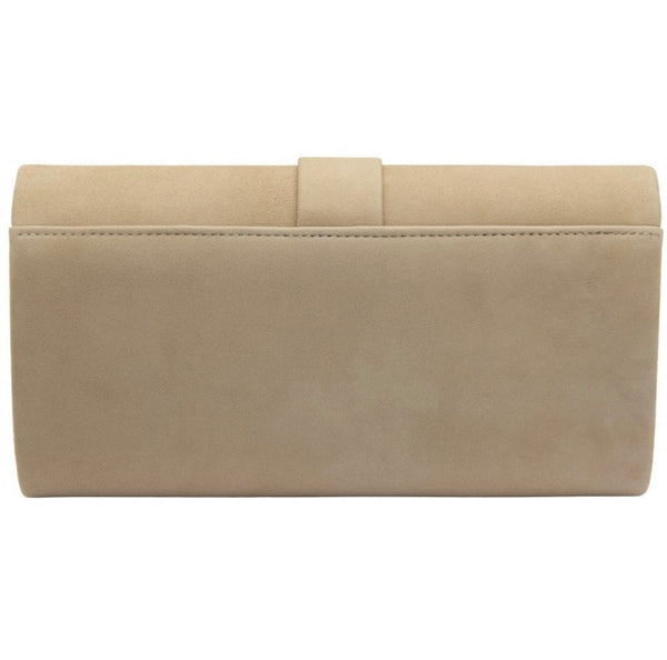 Nude Suede Aletta Clutch Bag