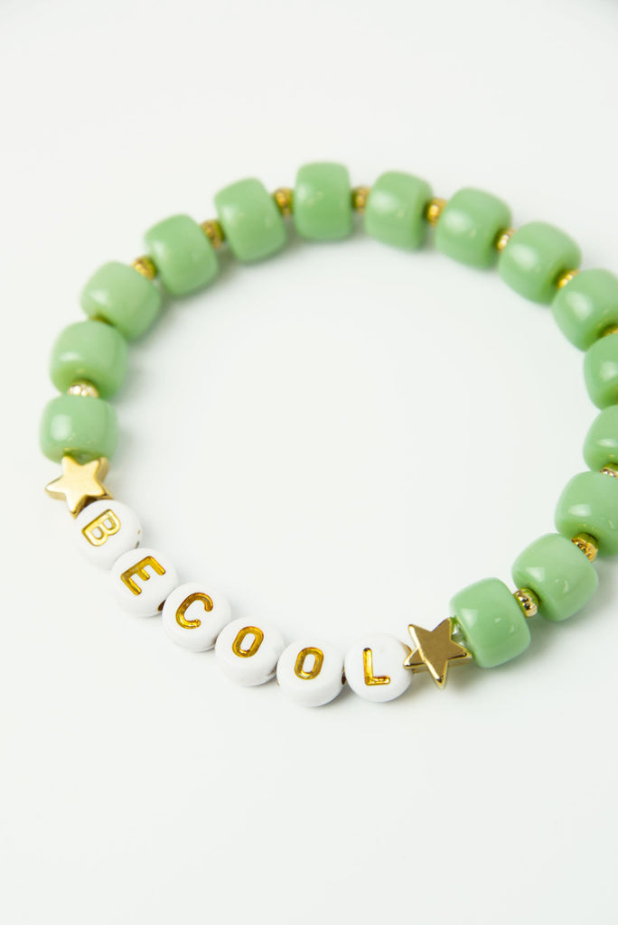 Mint Green Beaded ‘Be Cool’ Bracelet