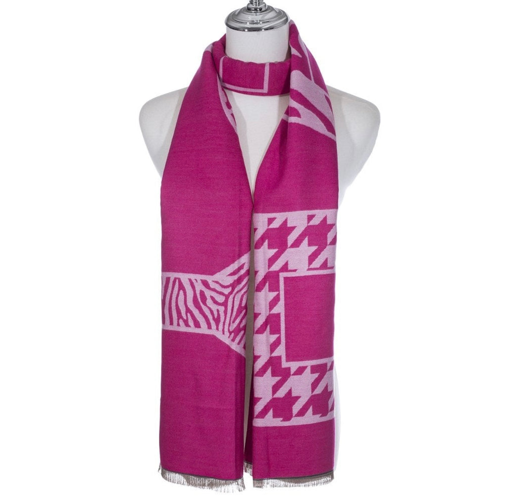 Magenta Happy Print Scarf