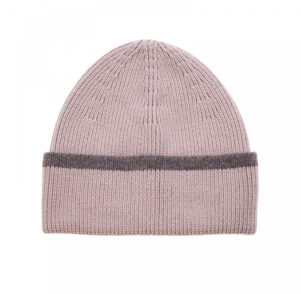 Pink & Taupe Beanie Hat