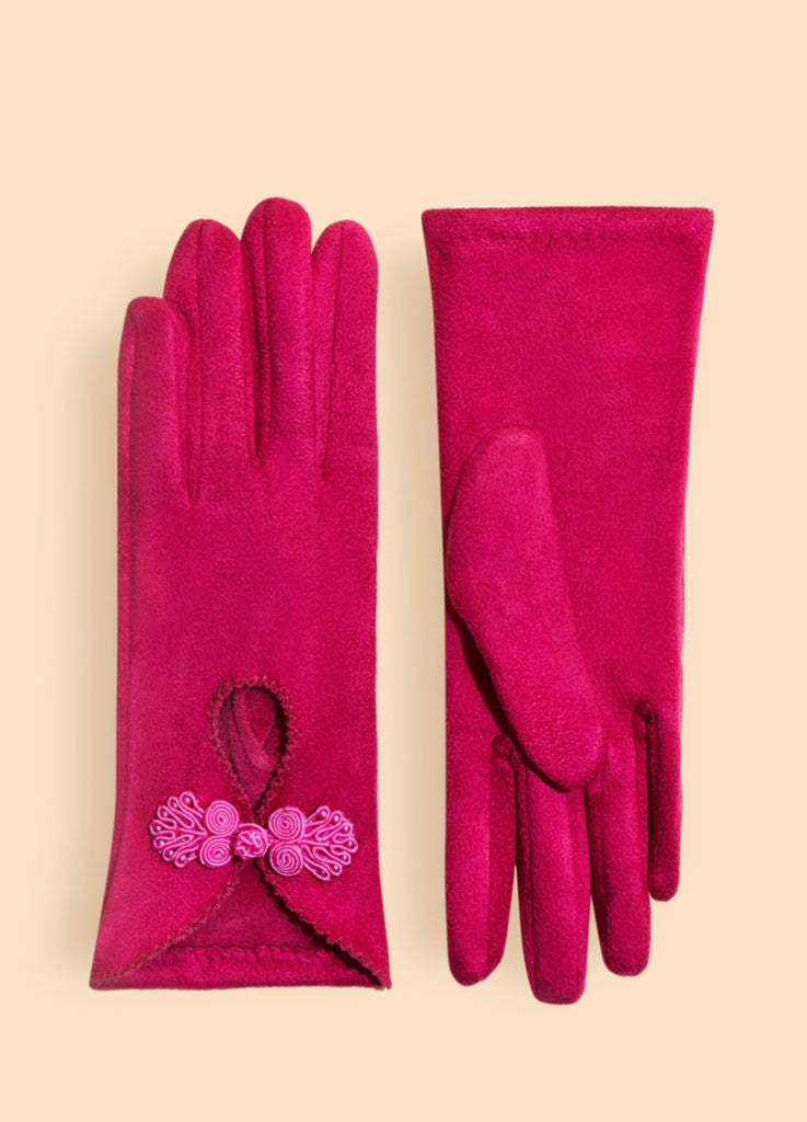 Powder Suki Fuchsia Suede Gloves