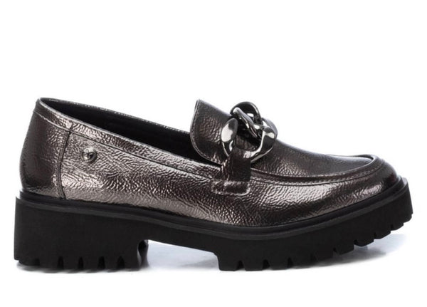 XTI Pewter Patent Chunky Loafers