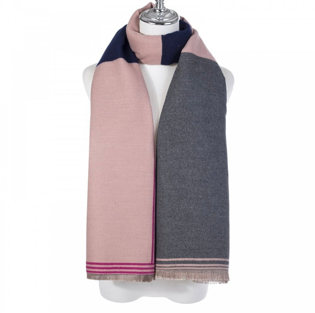 Fuchsia, Pink & Navy Check Scarf