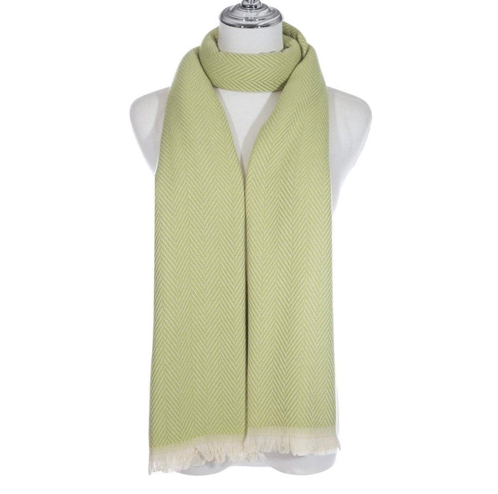 Lime Green Chevron Print Scarf