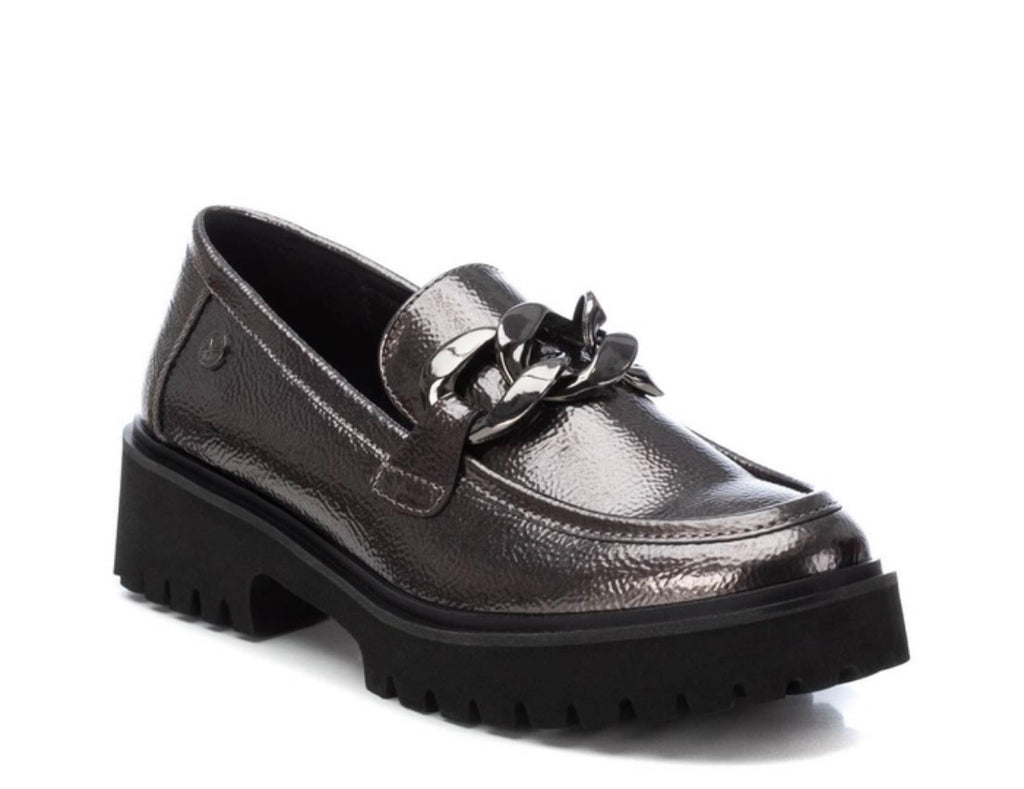 XTI Pewter Patent Chunky Loafers