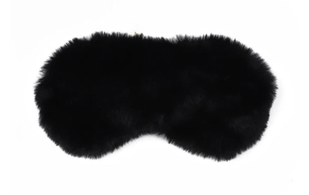 Black Faux Fur Eye Mask