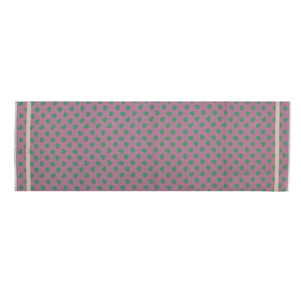 Pink & Green Heart Print Scarf