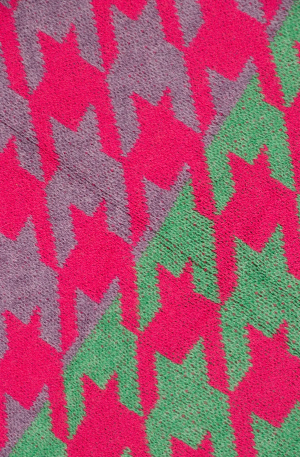 Jana Green & Fuchsia Houndstooth Scarf