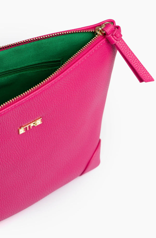 Sylvie Fuchsia Faux Leather Vanity Bag