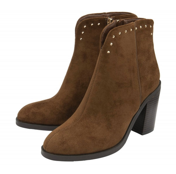 Lucy Tan Suede Block Heel Boots