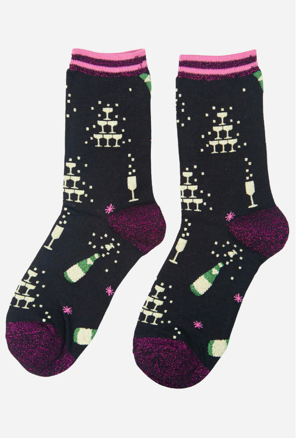 Black Champage Shimmer Socks