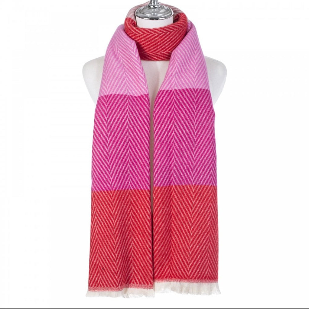 Pink/Orange Herringbone Scarf