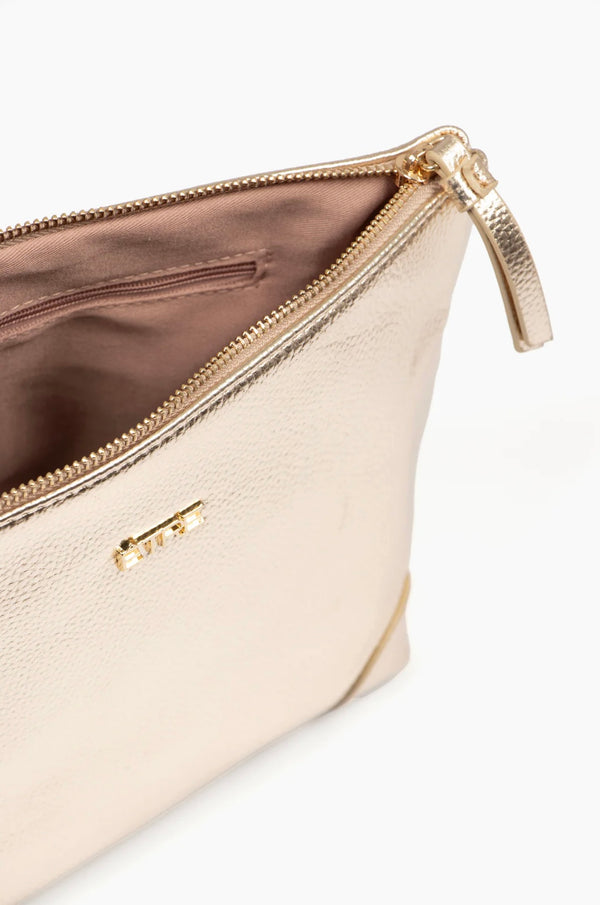 Sylvie Gold Faux Leather Vanity Bag