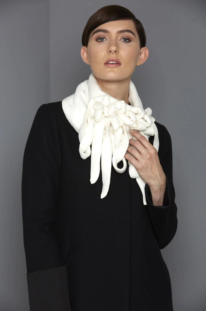 Ellie Cream Button Collar Scarf