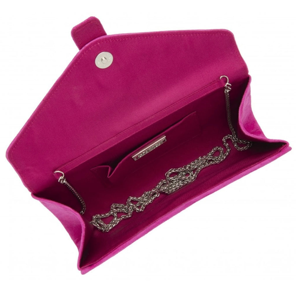 Fuchsia pink suede clutch bag hotsell