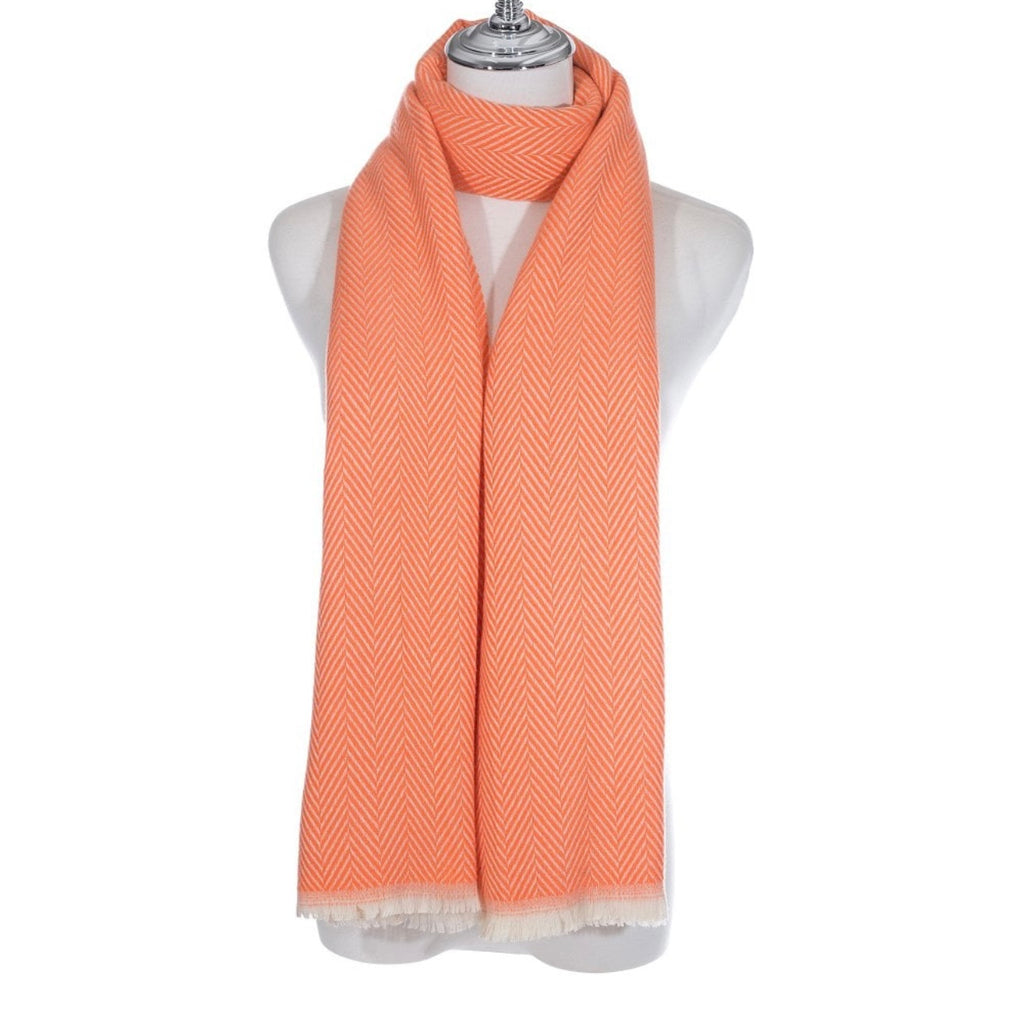 Orange Chevron Print Scarf