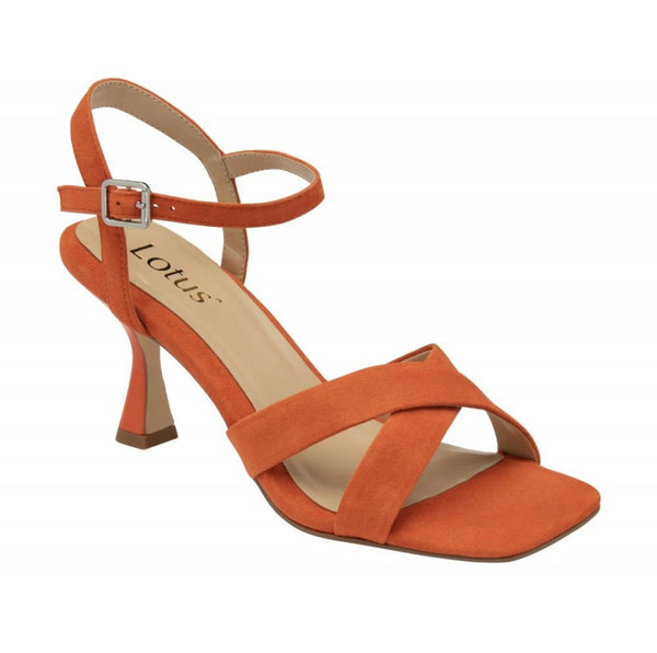 Fiorella Orange Suede Square Toe Sandal