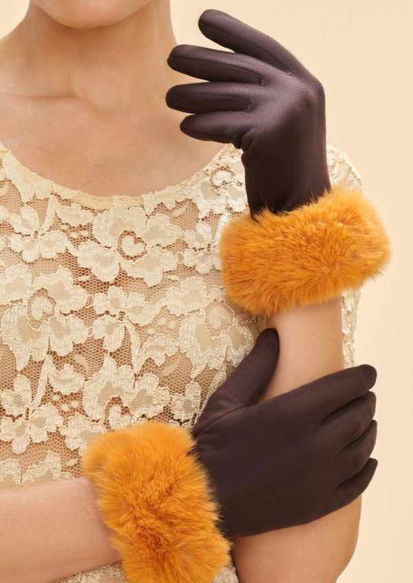 Powder Bettina Chocolate & Mustard Gloves