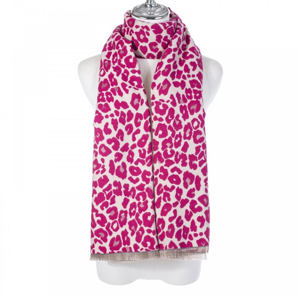 Fuchsia Animal Print Scarf