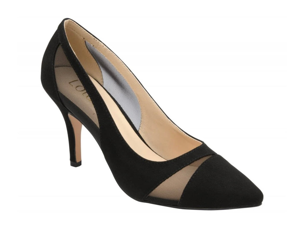 Black Orton Court Shoe with Mesh Panel