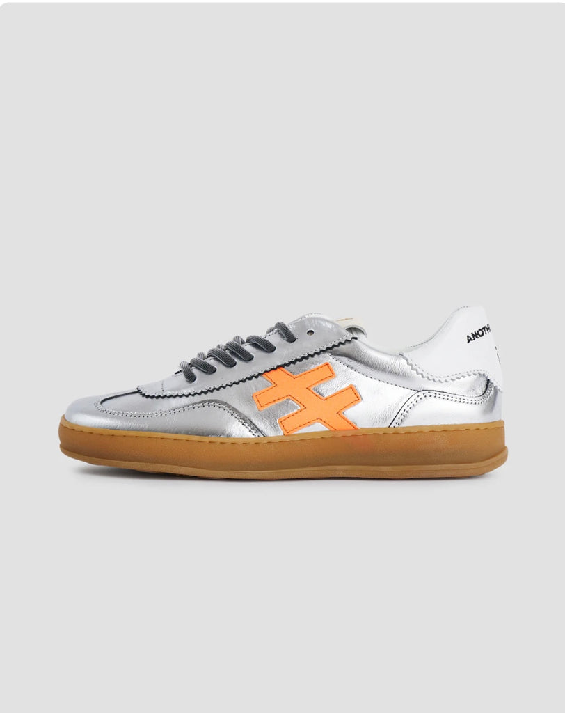 Another Trend Metallic Silver & Orange Gum Sole Trainers