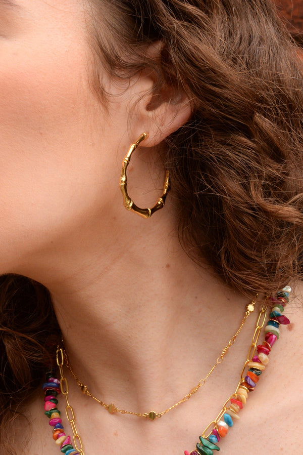 Bamboo Gold Hoops