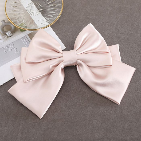 Champagne Silk Triple Hair Bow