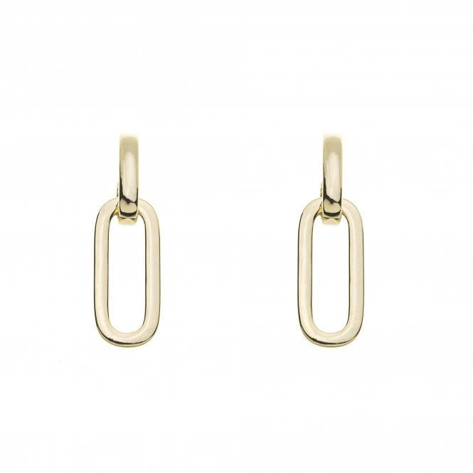 Gold Paperclip Drop Earrings