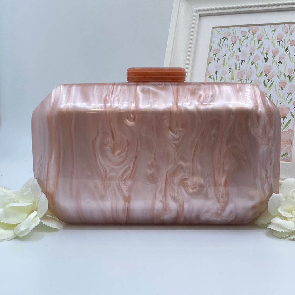 Blush Pink Marble Clutch Bag