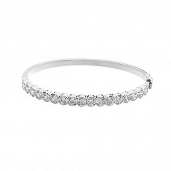 Silver Crystal Bangle