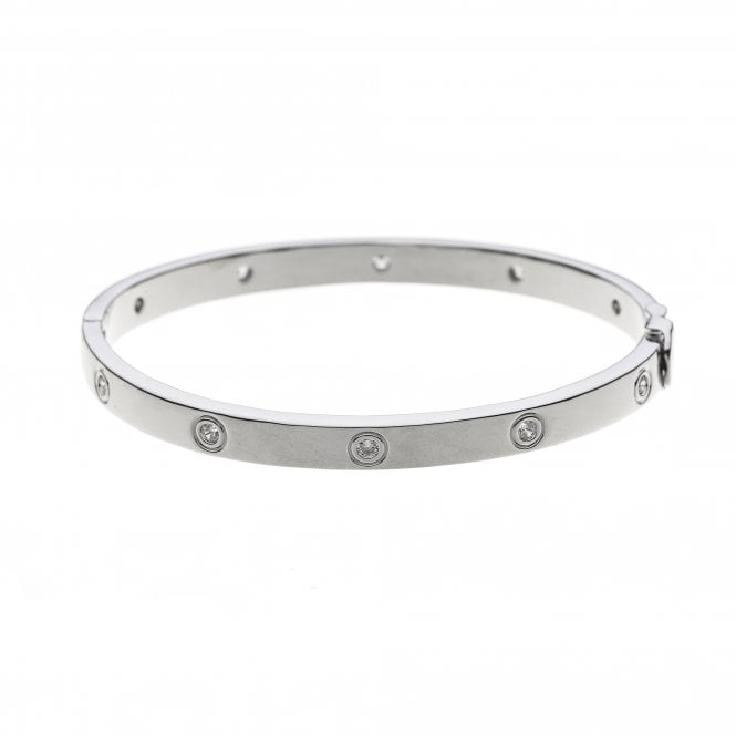 Silver Crystal Bangle