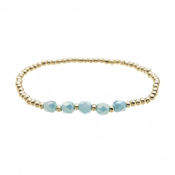 Gold & Aqua Beaded Bracelet