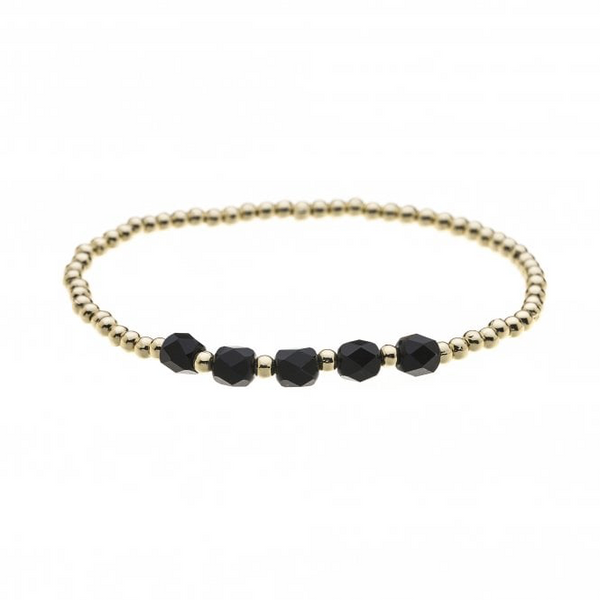 Gold & Black Beaded Braceler