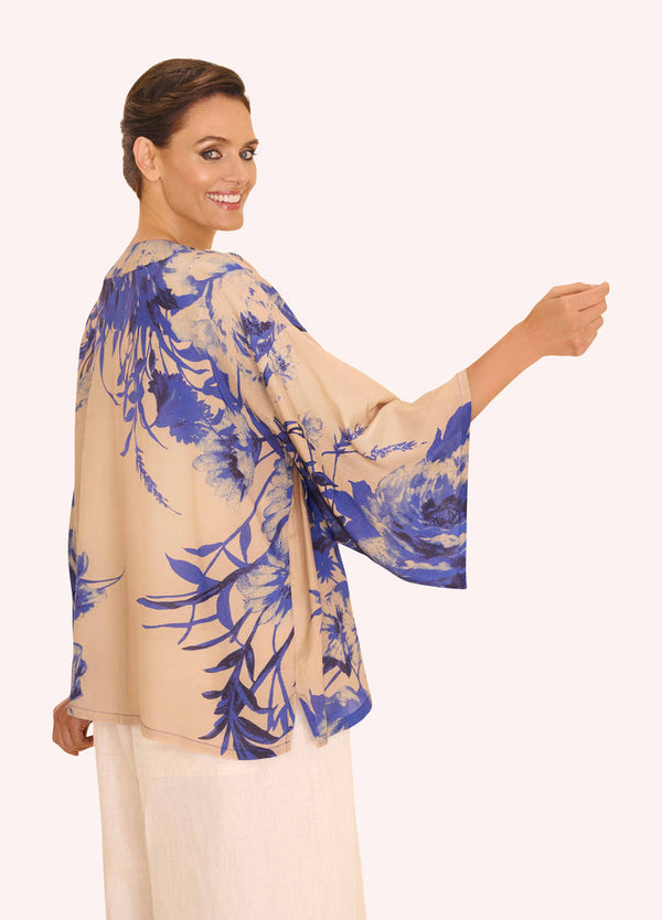 Powder China Blue Blooms Kimono Jacket