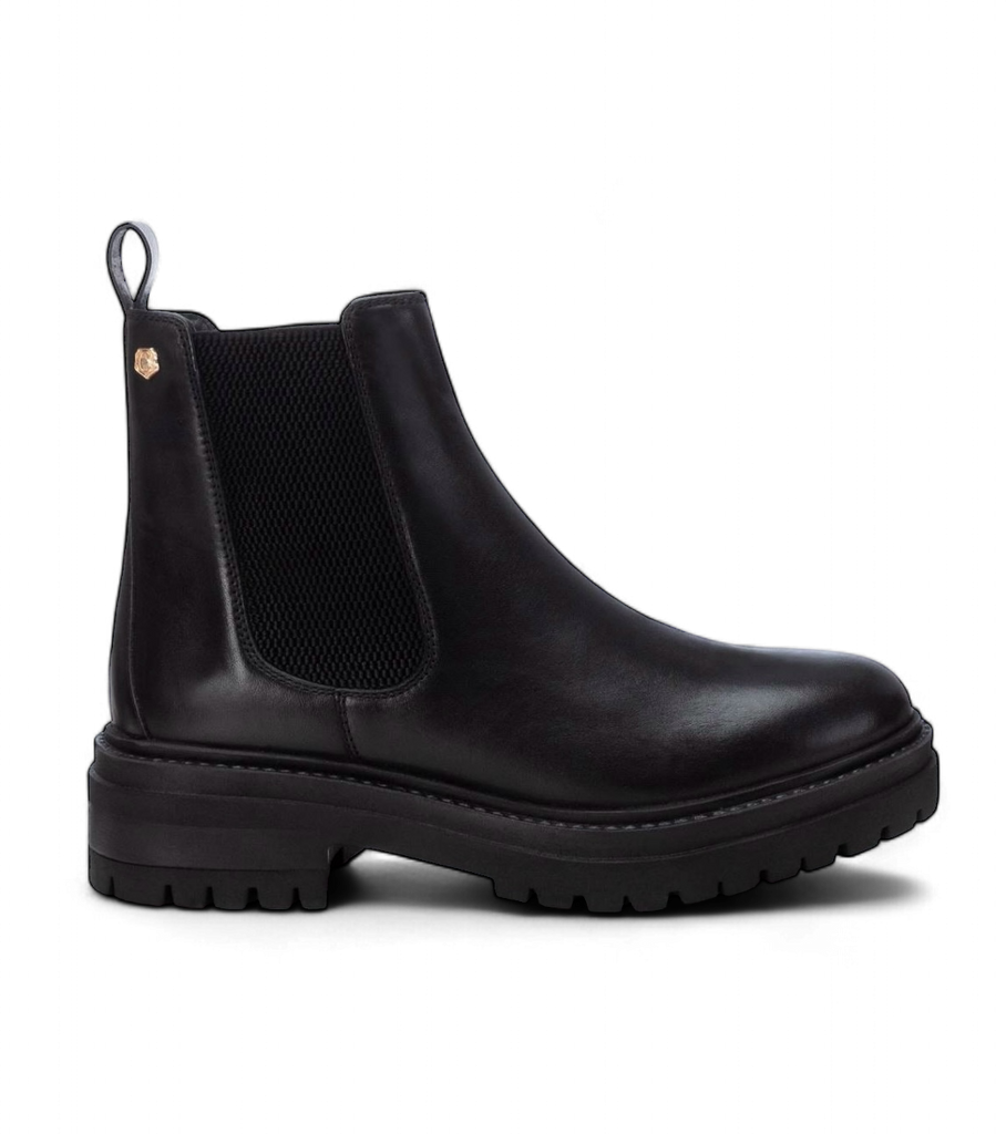 Carmela Black Leather Chelsea Boots