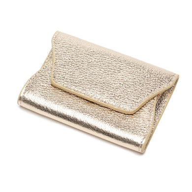 Gold Elie Beaumont Leather Wallet Cardholder