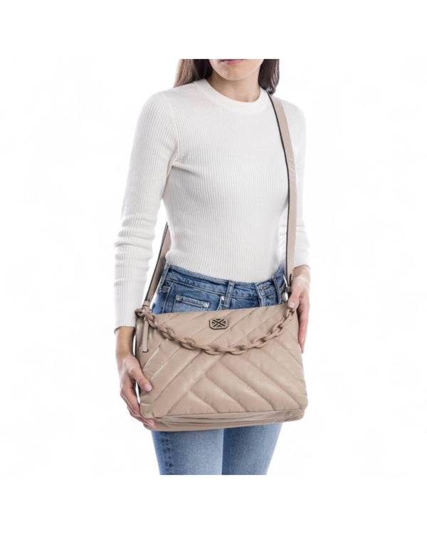 XTI Beige Quilted Handbag