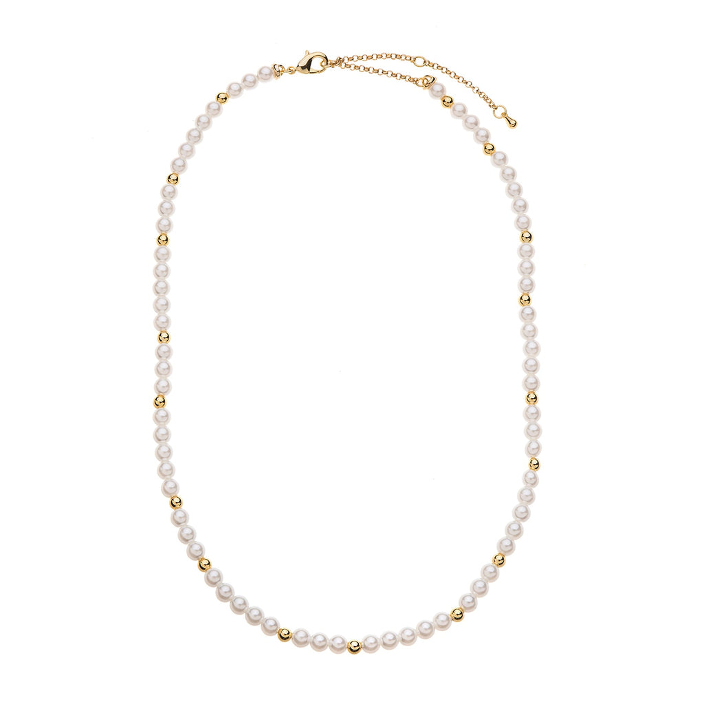 Gold & Glass Pearl Necklace