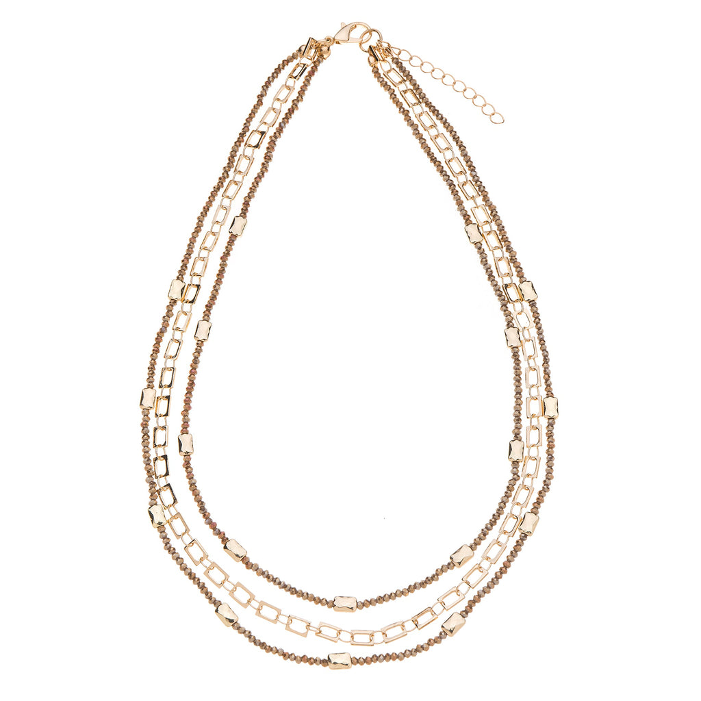 Gold & Crystal Layered Necklace