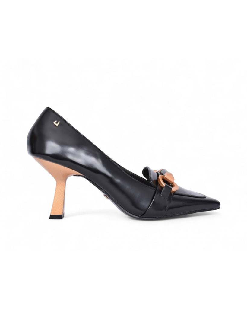 Una Healy Prison Blues Black Mid Heel Shoe