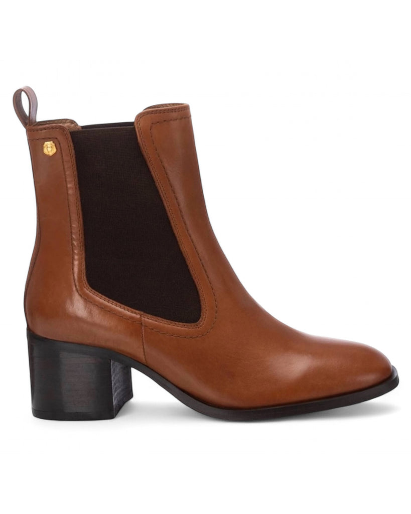 Carmela Tan Leather Heeled Ankle Boots