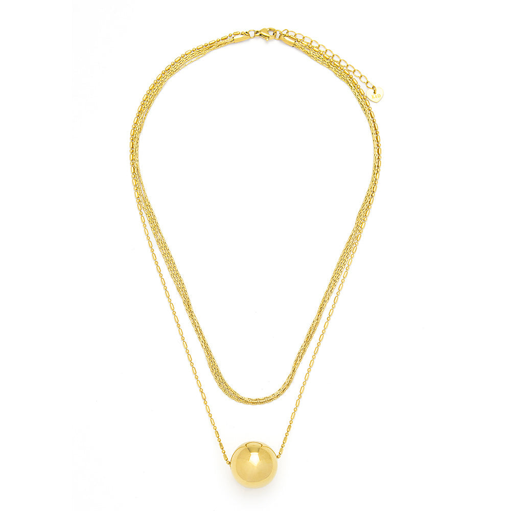 Gold Layered Ball Necklace