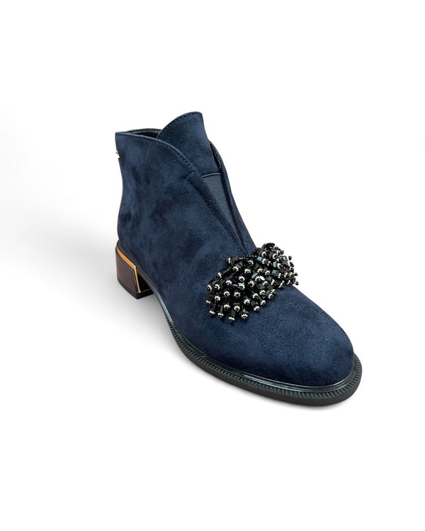 Kate Appleby Callington Navy Faux Suede Ankle Boots with Tassle