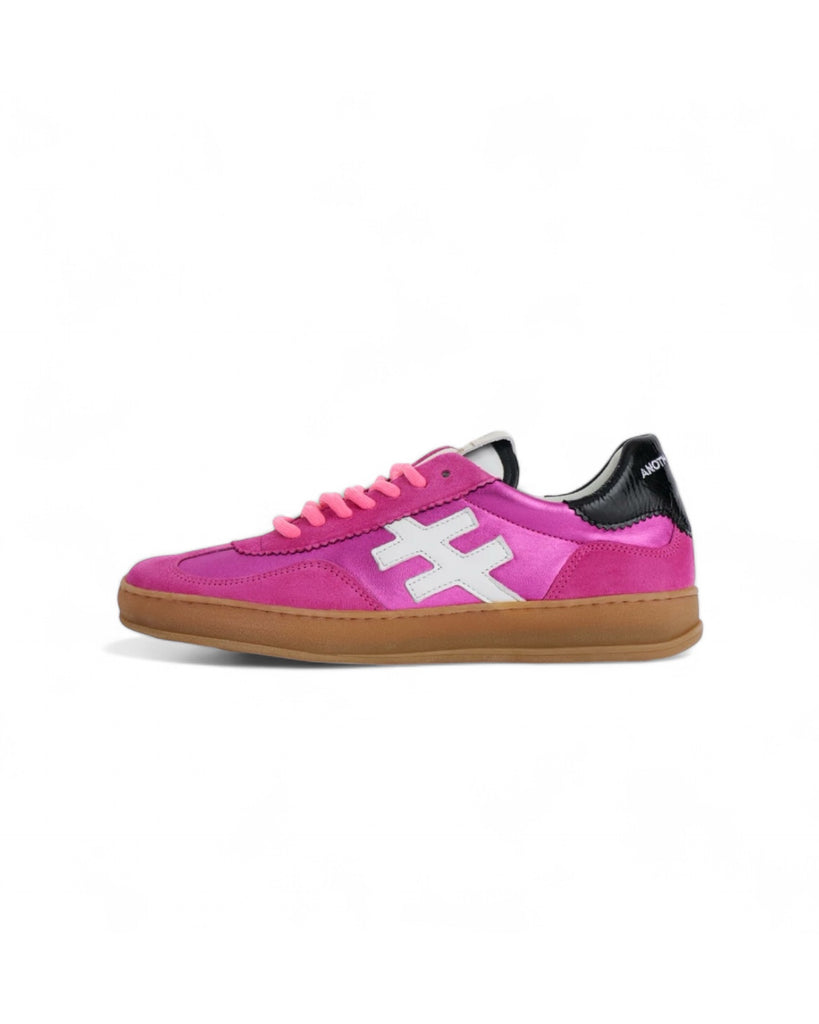 Another Trend Fuchsia and Black Gum Sole Trainers