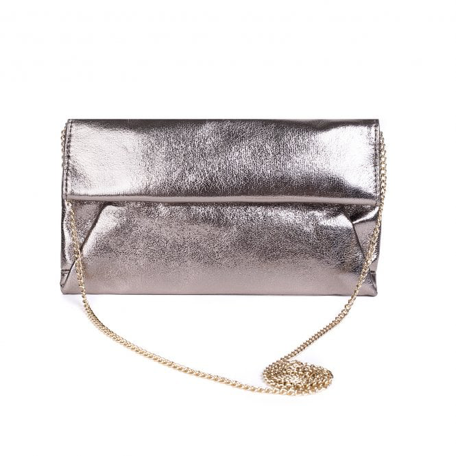 Pewter Envelope Clutch Bag