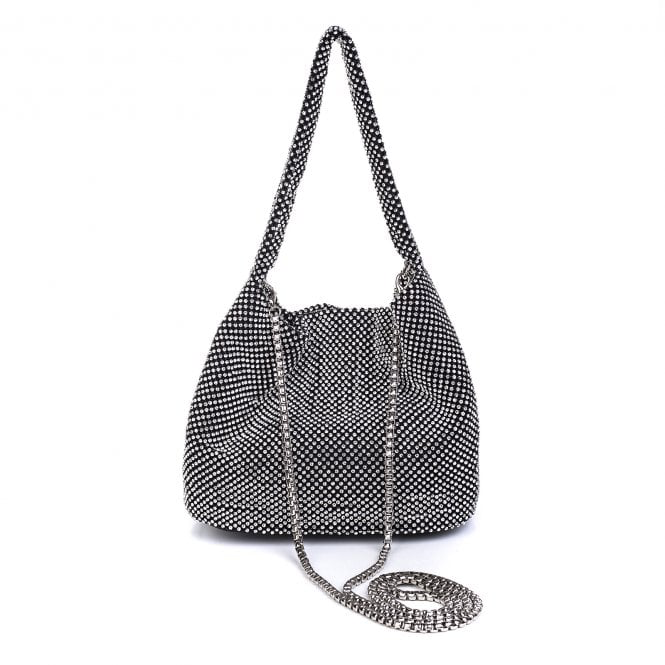 Black & Crystal Pouch Evening Bag